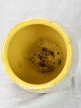 Antique French confit pot with yellow glaze from Castelnaudary 13½"