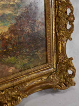 Late 19th century Bernard Tauty landscape in stunning gilt frame - oil on card 24" x 28¾"
