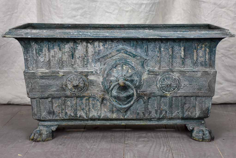 Pair of Rectangular French Directoire garden planters - cast iron