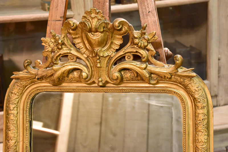 Late 19th century Napoleon III mirror with pediment