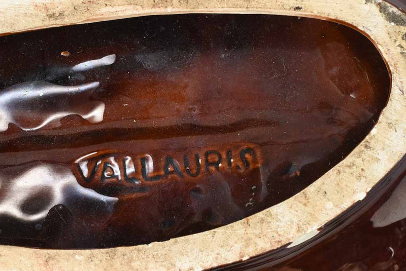 Impeccable Vallauris ceramic fish-shaped bowl