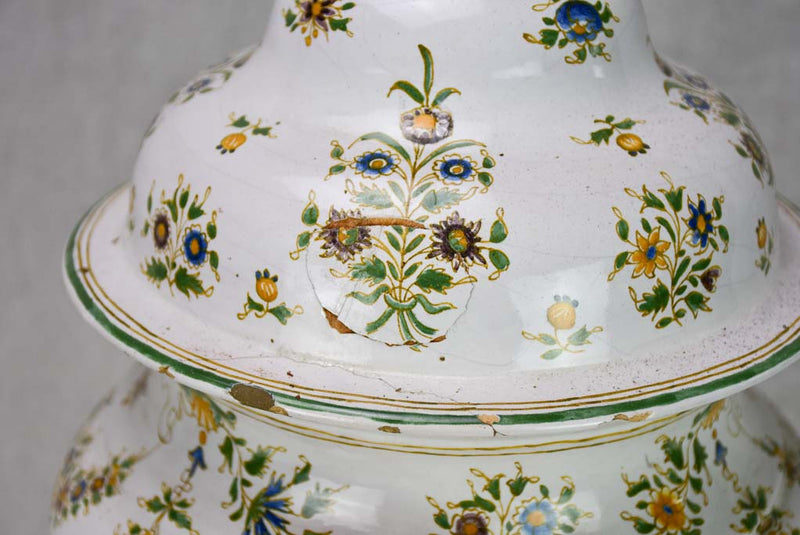 Large antique French apothecary jar - Faience de Moustiers 21¼"