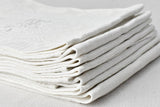 Set of 6 vintage Damask linen serviettes with BL monogram 26¾" x 33½"