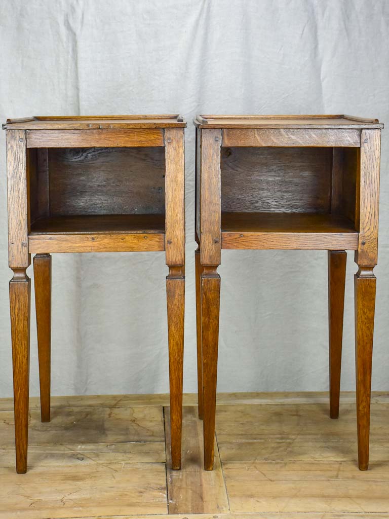 Pair of 19th Century Directoire style oak nightstands