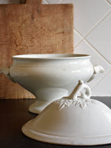 Soup tureen with decorative lid, French ironstone