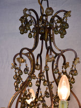 Antique Italian chandelier with glass pendants
