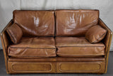 French mid century leather Roche Bobois sofa