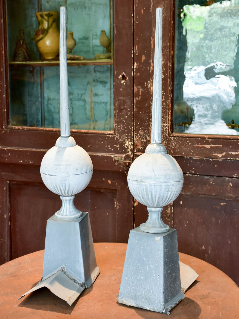 Two French zinc lightning rods
