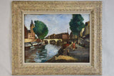 River in Paris by César Bron (1895 - ?) - oil on canvas 1929 - 26¾" x 32¼"