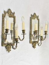 Antique French bronze wall sconces