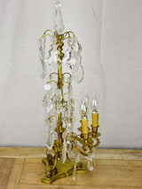 1940's French bronze and crystal table lamp