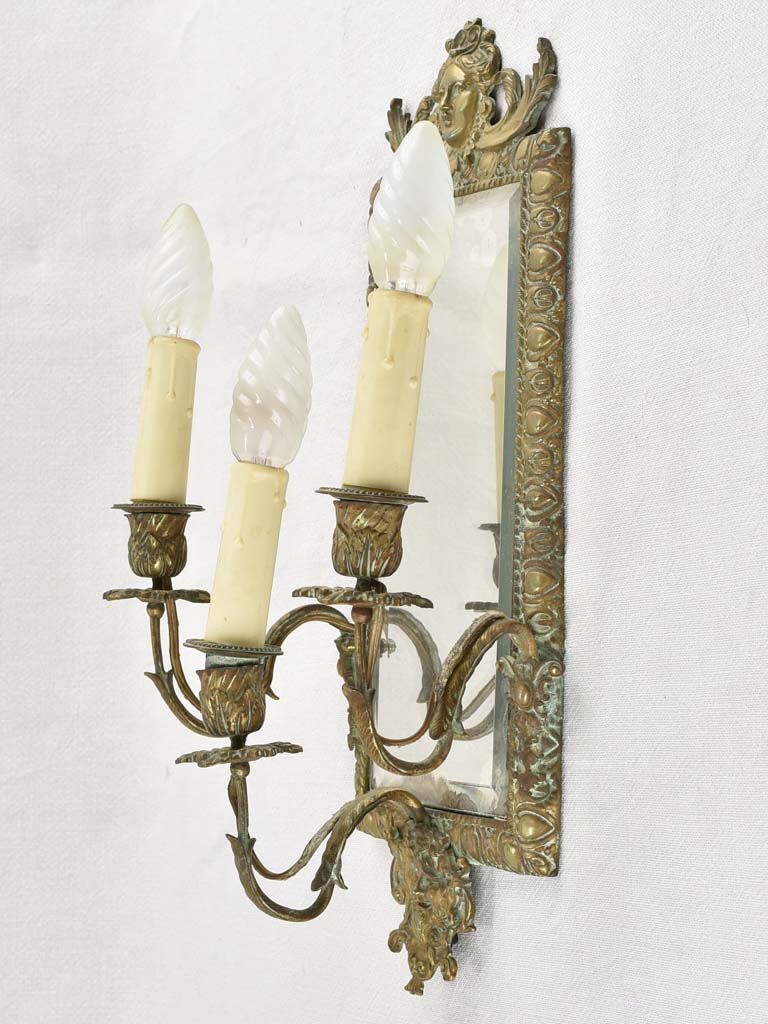 Historical French mirrored wall lights