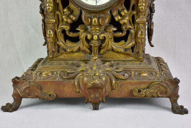 Napoleon III bronze mantle clock 22½"