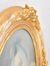 18th century lady with rose frame