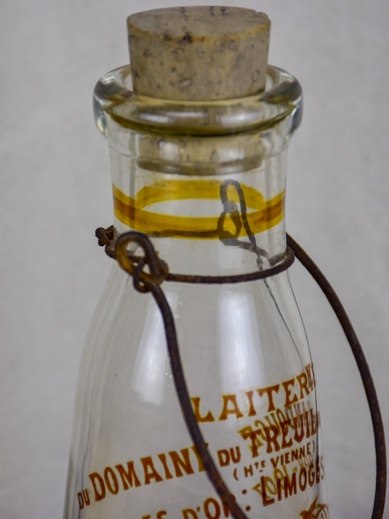 Antique French glass milk bottle - Dupoux