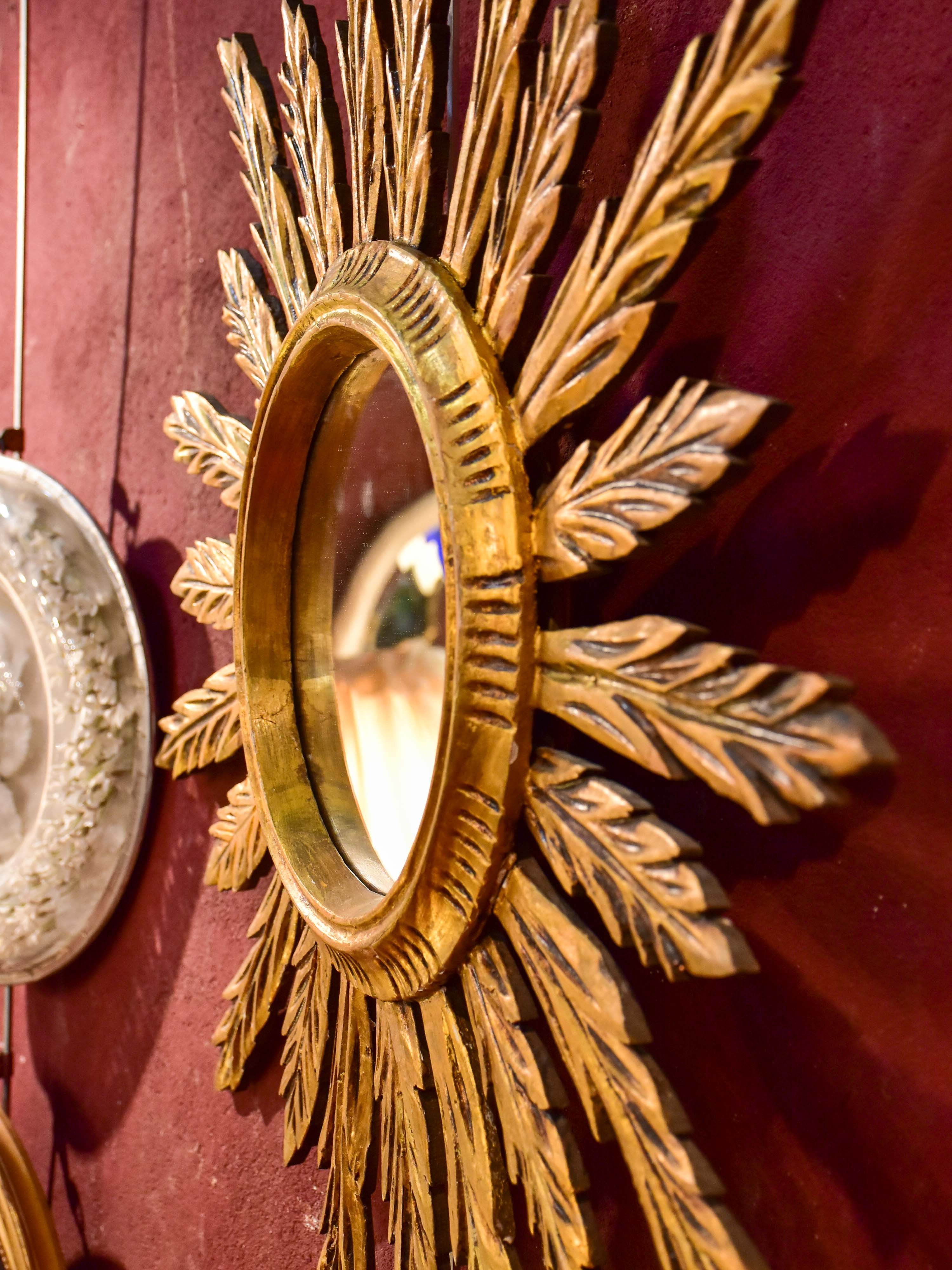 Early 20th century French giltwood sunburst mirror