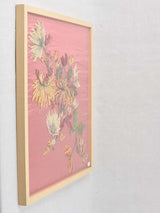 Aesthetic silk tapestry with chrysanthemum detail