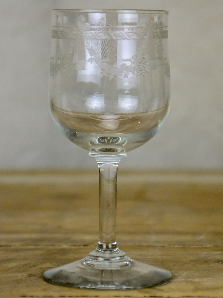 8 early 20th Century Louis XVI style wine glasses