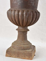 Pair of large antique cast iron Medici planters 25¼"