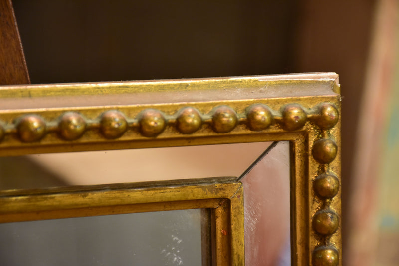 Late 19th century rectangular French mirror with large pearl border