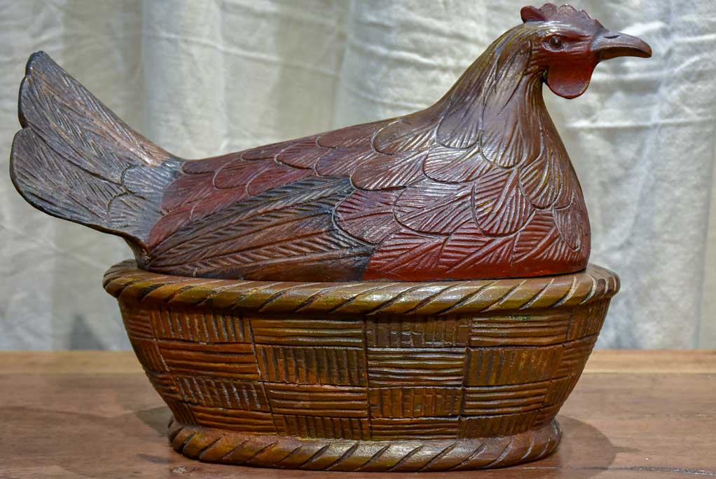 French folk art - wooden sculpture of a chicken