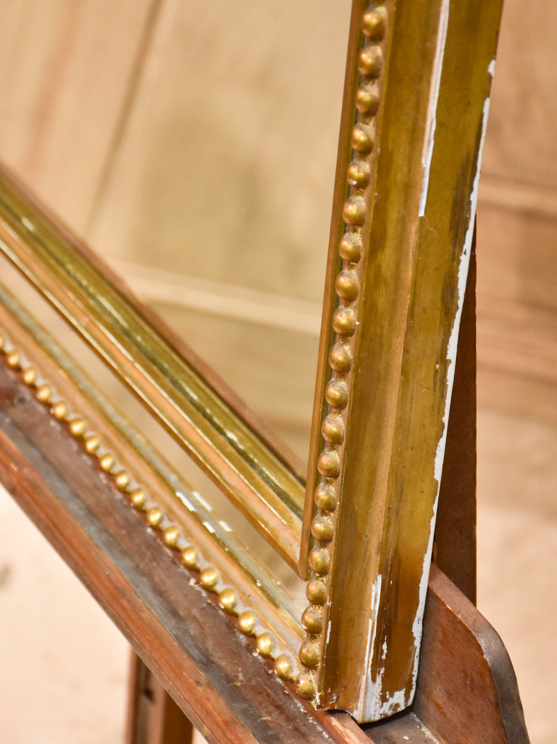Late 19th century rectangular French mirror with large pearl border