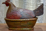 French folk art - wooden sculpture of a chicken