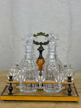 Antique French liquer box with four bottles and nine glasses