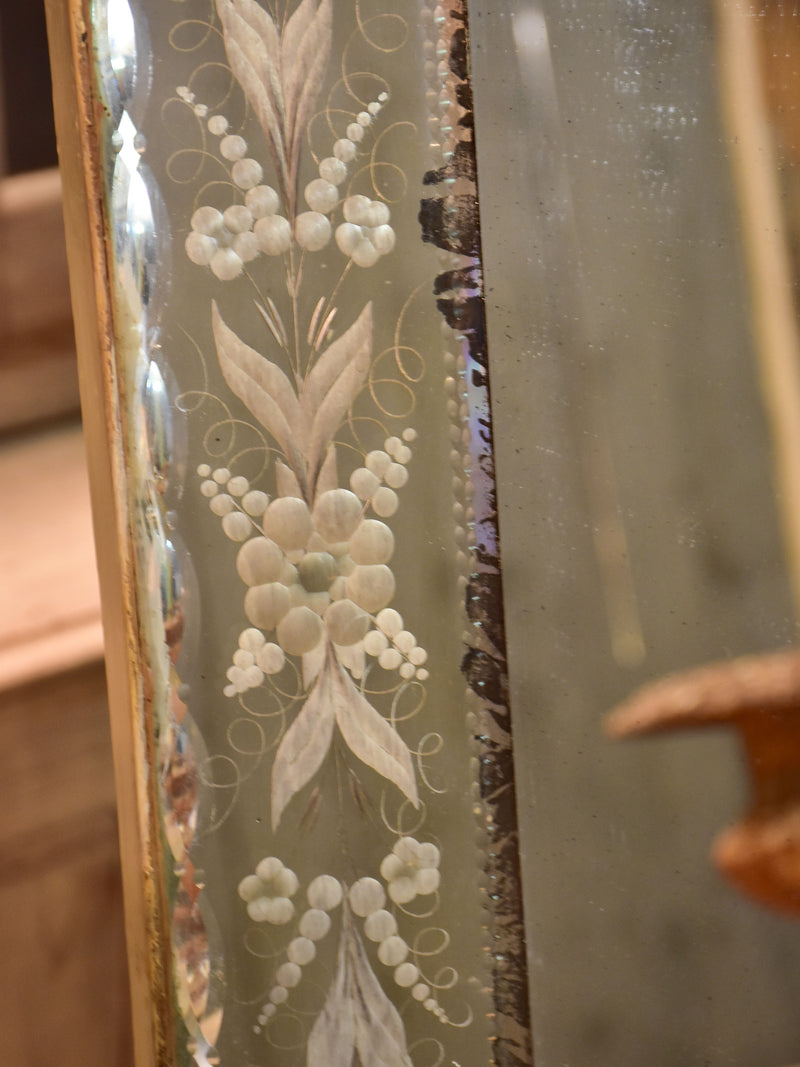 19th century etched and beveled Venetian Mirror