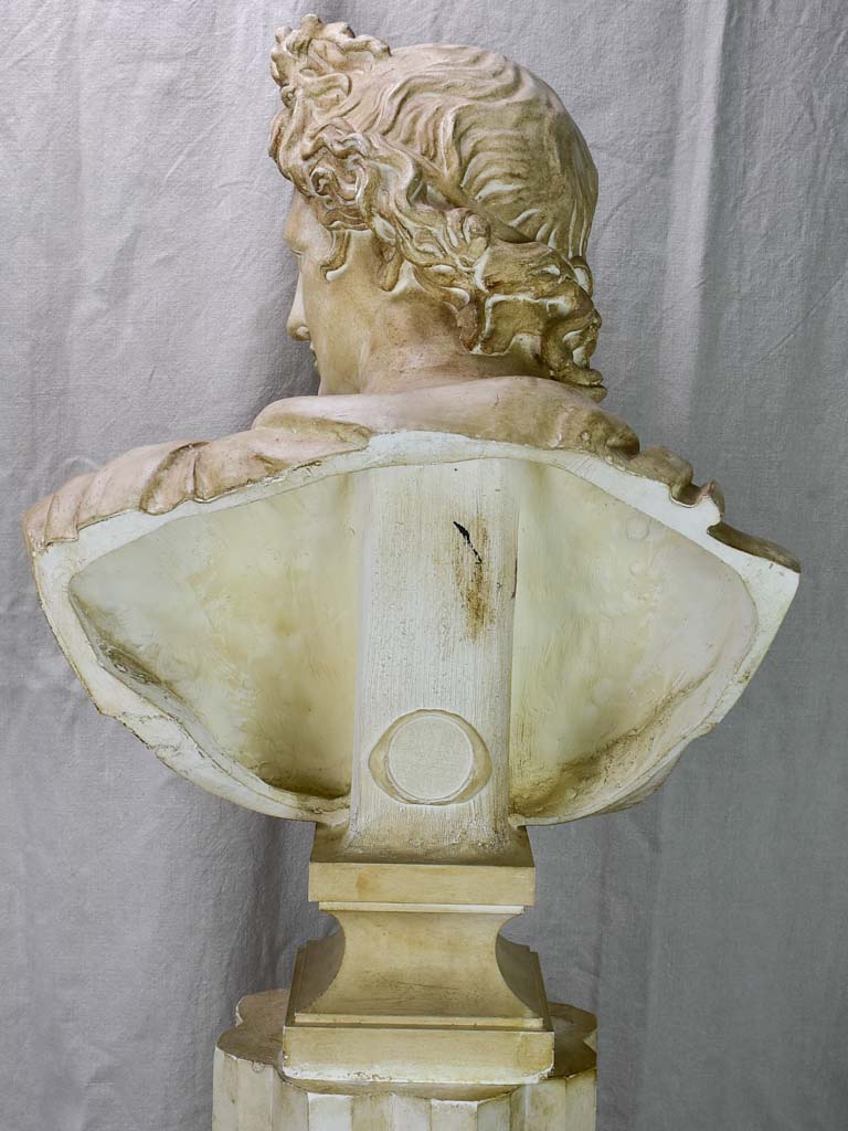 Large early 20th Century French plaster sculpture on a pedestal
