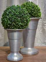 Two vintage French florist vases with weighted bases