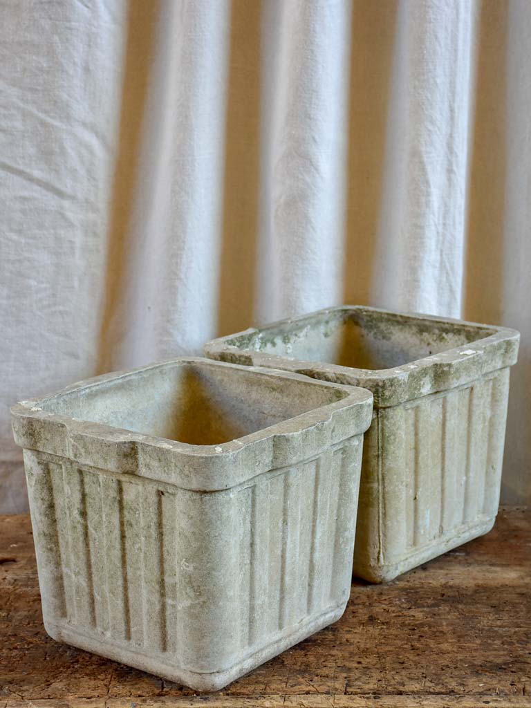 Pair of small square Willy Guhl garden planters
