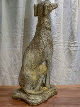 Mid century French garden sculpture of a greyhound