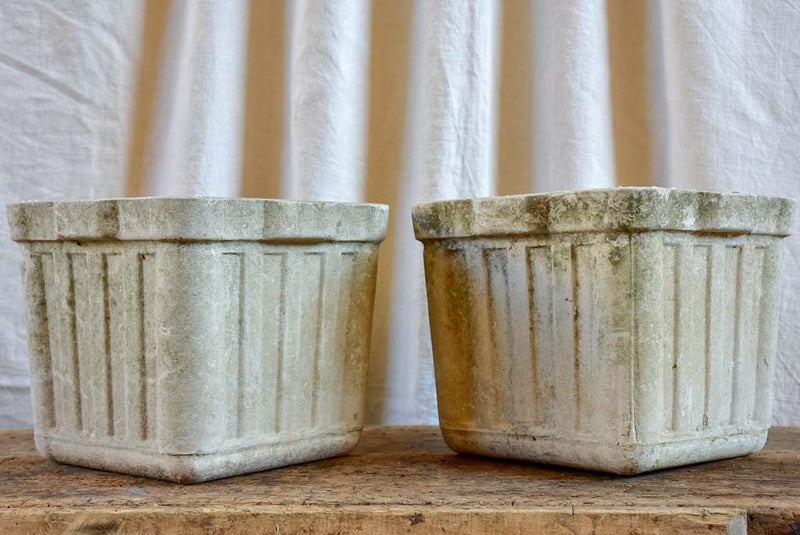 Pair of small square Willy Guhl garden planters