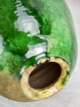 Very large French vintage pot with green glaze 24¾"