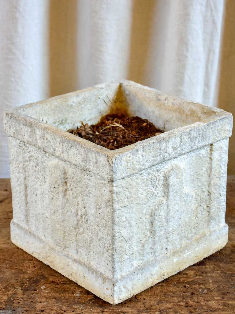 Square vintage garden planter on pedestal