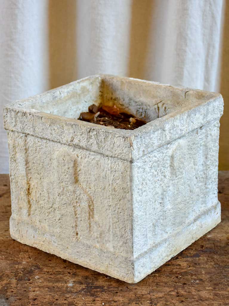 Square vintage garden planter on pedestal