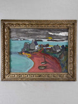 Brittany seascape by an Unknown artist oil on cardboard - circa 1900's - 25¼" x 30¾"