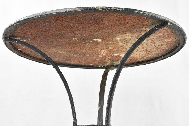 Antique French garden table w/ black patina