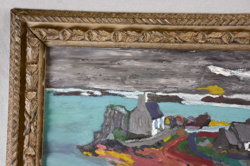 Brittany seascape by an Unknown artist oil on cardboard - circa 1900's - 25¼" x 30¾"