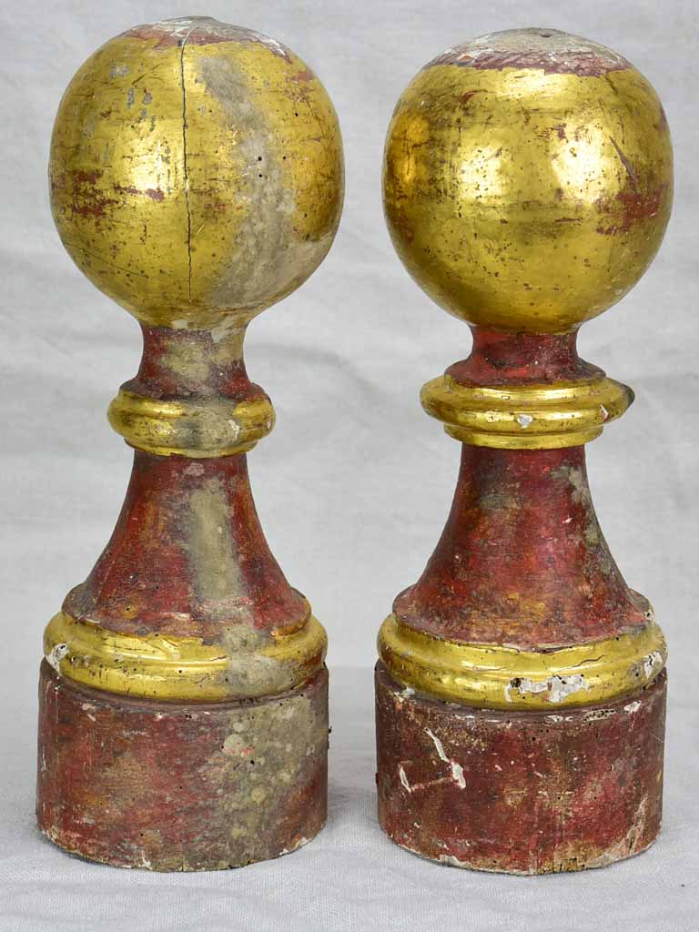Pair of 18th century gilt boiserie elements 13¾"