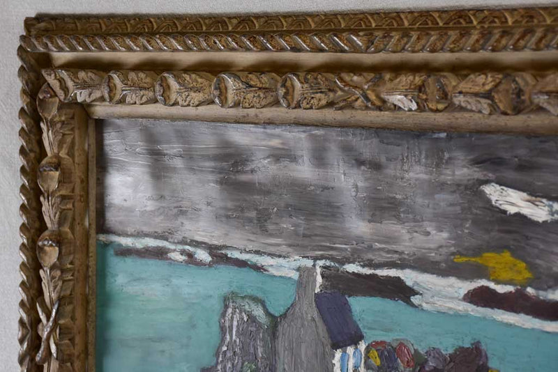 Brittany seascape by an Unknown artist oil on cardboard - circa 1900's - 25¼" x 30¾"