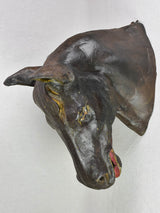 Antique French papier mâché sculpture of a horse head 28"