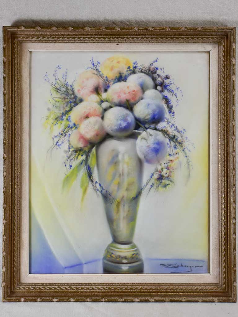 Floral still life - Samuel Seeberer (?) - pastel 24" x 28¼"