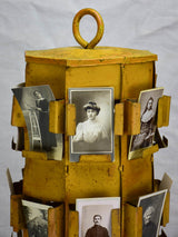 Mid century seed display with yellow patina 29½"