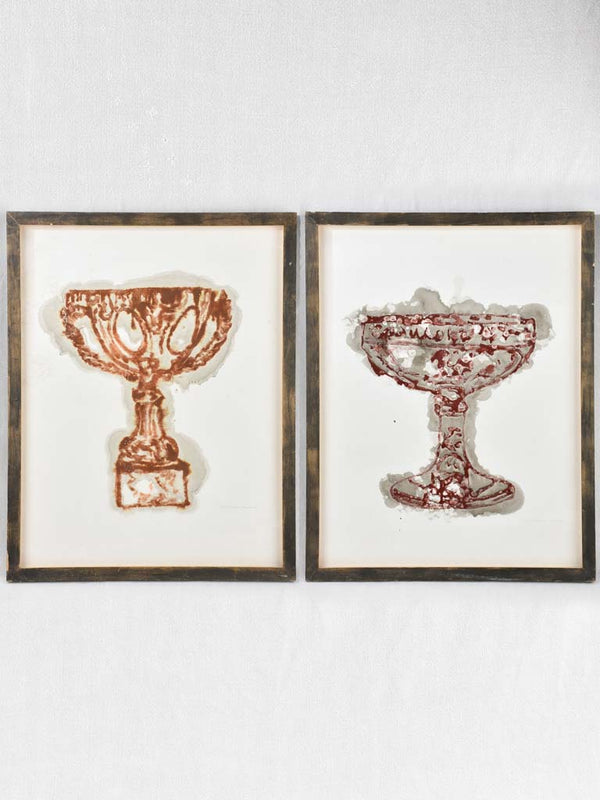 Pair of 'coupe' monotypes - Sylvain Jelinotte 32¾" x 25½"