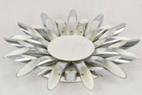1970s sunburst mirror / wall sconce - silver 20"