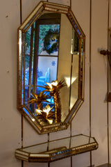 Vintage French mirror with matching console 39” x 30”