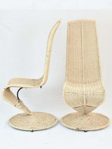 Set of four Italian banana leaf chairs attributed to Martio Cecci
