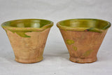 Pair of clay kitchen mortars / mixing pots with beaks